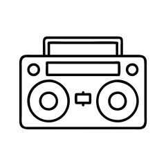 Retro boombox illustration vector graphic for music lovers and vintage audio equipment enthusiasts design 