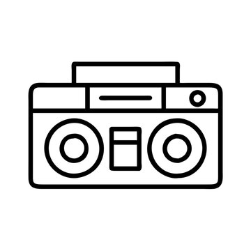 recommend clip art: Vintage boombox radio vector illustration for music lovers and retro audio equipment enthusiasts design asset