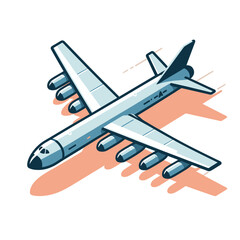 Cargo airplane in flight on coral background in modern style. Ideal for logistics, air freight and international shipping illustrations.