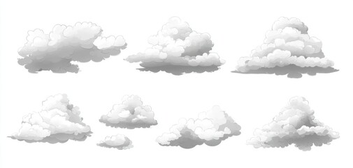 Various Clouds Illustration Background Graphic