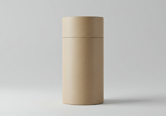 Beige cardboard tube packaging mockup cylinder container for product - obrazy, fototapety, plakaty