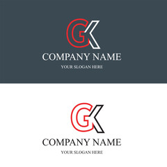 Fototapeta premium GK logo initial letter luxury royal logo. template symbol. modern golden luxury logo. abstract monogram vector letter mark brand fashion. icon business monogram boutique font Clothing minimalist.