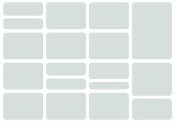 Bento grid template layout shape. Bento box modular collage frame design geometry background.