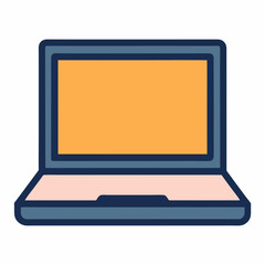 Laptop icon on white background