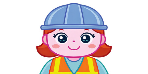 Construction worker cartoon character creative art bright colors playful atmosphere child-friendly design