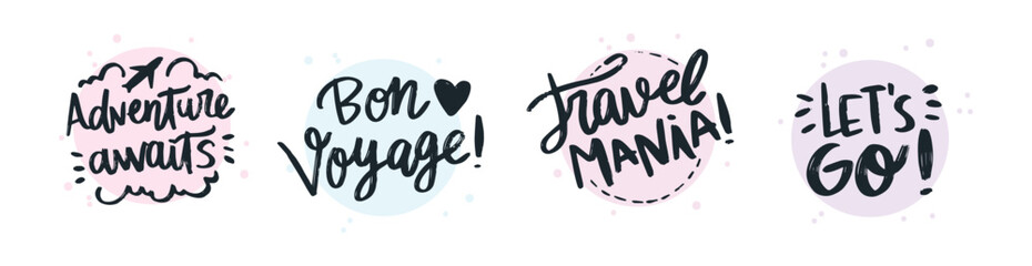 Set hand drawn adventure logo