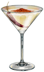 Spicy Martini Cocktail Illustration