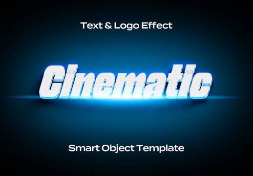 Cinematic Cinema Movie Text Logo Style Effect Mockup Logotype Template Shape