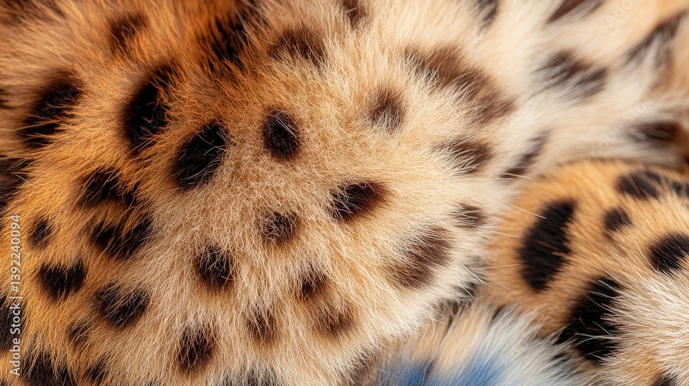 Poster close-up of vibrant leopard print fur showcasing unique patterns and textures