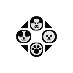 animal logo design black dice on white 