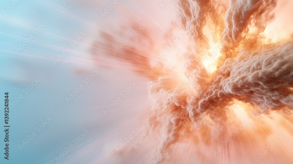 Poster dynamic canvas of vibrant pink and blue hues in an abstract explosion of color and light