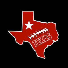 Texas Map with NFL Ball Texture Perfect for Print, Apparel, etc