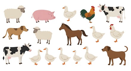 Barnyard Friends A Simple Collection Farm Animals A Colorful Cast Countryside Creatures A Gentle Gathering Domestic Delight A Peaceful Parade Farm Life Illustrated A Happy Herd AI Generated