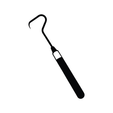 black dental probe tool isolated clip art preview