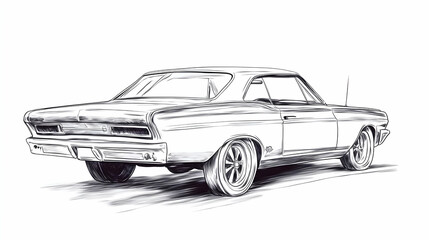 drawing on car illustration