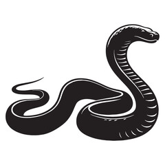 Ancient Anaconda silhouette, a timeless creature of the wild – Anaconda illustration – Minimalist Anaconda vector – Snake silhouette

