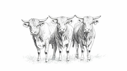 drawing of cattle illustration