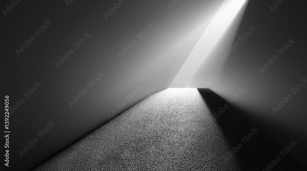 Poster abstract black and white gradient design with smooth light rays and soft shadows for art and photogr