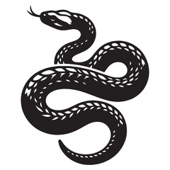 Silent Rattlesnake silhouette, hiding in plain sight – Rattlesnake illustration – Minimalist Rattlesnake vector – Snake silhouette

