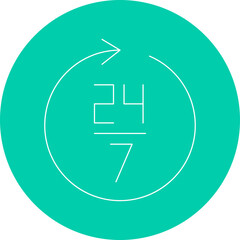 24 Hoursicon single vector illustration
