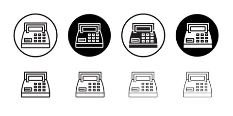 Cash register icon Black and white logo