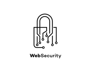 Cybersecurity Web Protection Digital Lock Circuit Board Data Safety
