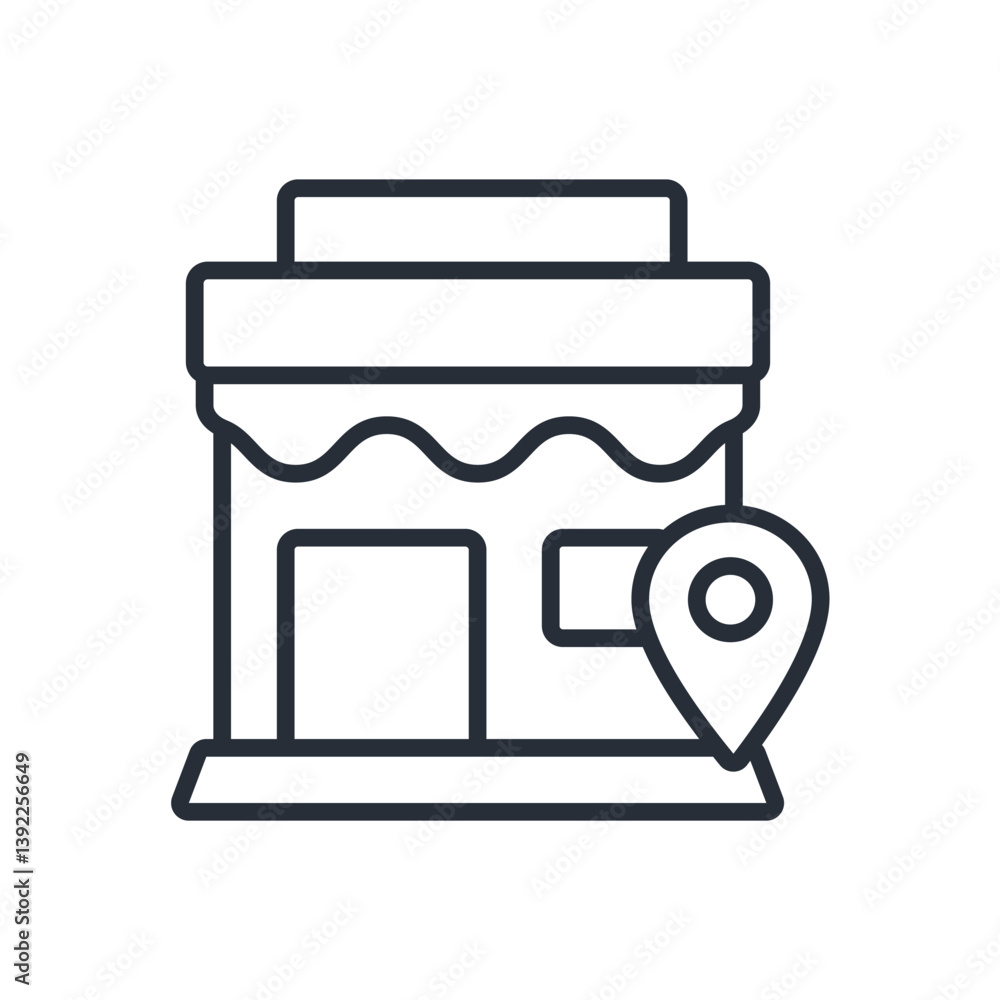 Poster store location icon. vector.editable stroke.linear style sign for use web design,logo.symbol illustr
