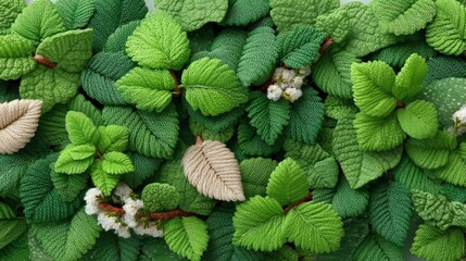 Delicate Woven Tapestry of Verdant Leaves and Nature's Intricate Patterns