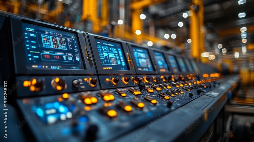 Aufkleber control panels display data and controls as workers manage extraction processes in a state of the ar