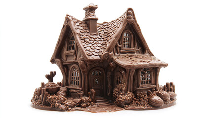 charming chocolate house with intricate details and whimsical design