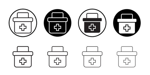 First aid kit icon Black and white logo