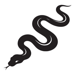 Venomless Boa Constrictor silhouette, relying on strength and constriction – Boa Constrictor illustration – Minimalist Boa Constrictor vector – Snake silhouette

