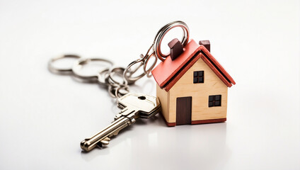 House Keys with House-Shaped Keychain Ready to Unlock New Beginnings