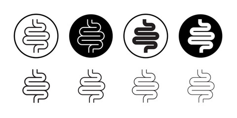 Intestines icon Black and white logo