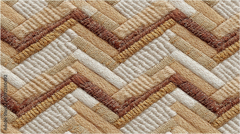 Poster intricate seamless pattern of earthy beige tones in textured weave design for background use