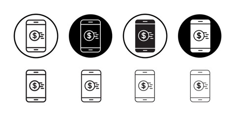 Mobile banking icon Black and white logo
