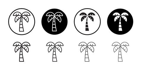 Palm tree icon Black and white logo
