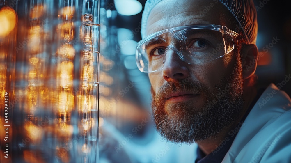 Aufkleber researcher analyzes mineral samples within a high tech facility focused on metallurgy and constructi