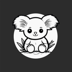 Cute Cartoon Koala in a Circle