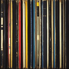 Fototapeta na wymiar Teil einer Sammlung von alten Langspielplatten (LP) 