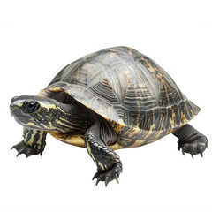 Obraz premium Realistic Pet Turtle with Detailed Shell Texture Transparent Background