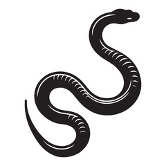 Vicious Viper silhouette, a true menace in the wild – Viper illustration – Minimalist Viper vector – Snake silhouette

