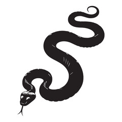 Savage Viper silhouette, with an intimidating stance – Viper illustration – Minimalist Viper vector – Snake silhouette

