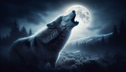 A wolf howling mournfully after the loss of a pack member