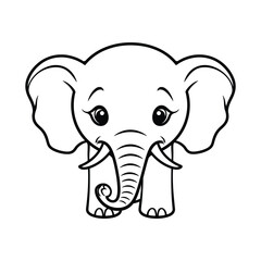 Cute Cartoon Elephant Drawing