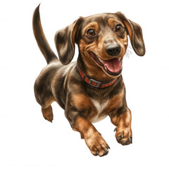 Obraz premium Realistic Dachshund Puppy Standing Playfully Transparent Background