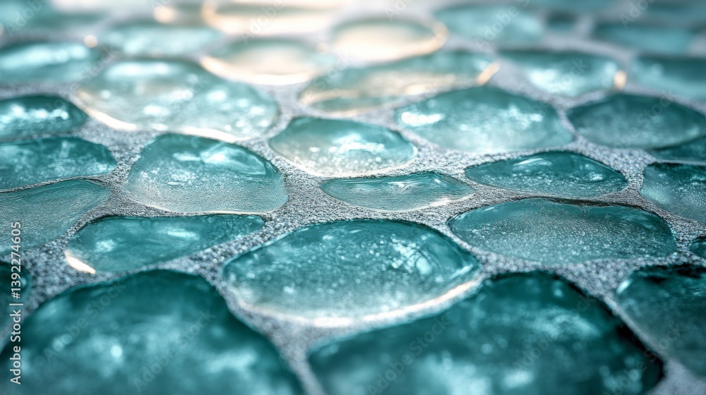 Poster vibrant glass pieces glisten under light, emphasizing their potential for use in construction and de