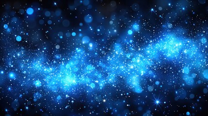 Obraz premium Celestial Blue Nebula: A Cosmic Dance of Light and Stardust