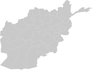 Afghanistan administrative vector map with level 1 region boundaries – PPT-compatible & fully editable by region