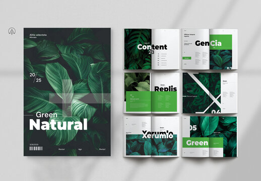 Green Natural Magazine Template